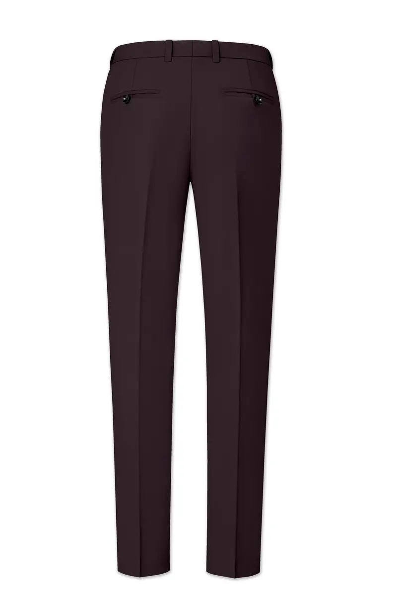 Imperial-Seal Brown Slight Stretch Subtle Sheen Poly-Viscose Waistband Pant 6