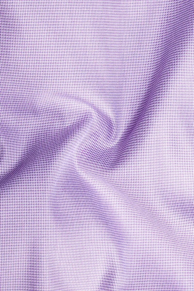 Imperial Violet-Moon Raker Purple White Cuff Collar Dobby Textured Premium Giza Cotton Dress Shirt 4