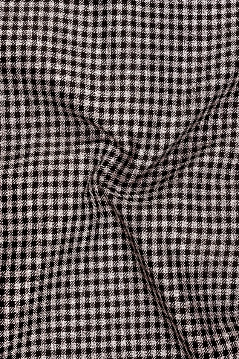 Imperium-Emperor Brown And Swiss Cream Gingham Plaid Tweed Single Breasted Sports Blazer 3