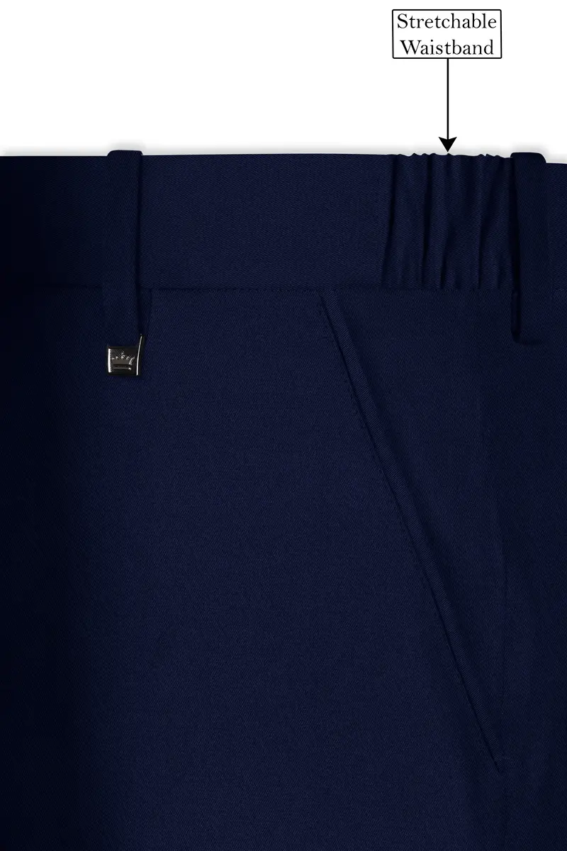Indavor-Cinder Blue Wool Rich Cross Placket Bandhgala Suit 14