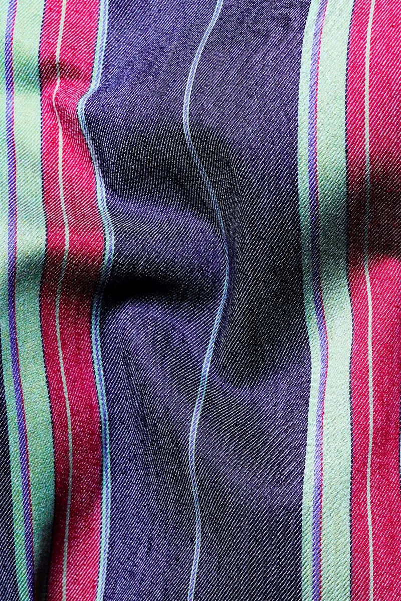 Indigo Blue Multicolour Striped Chambray Shirt 2