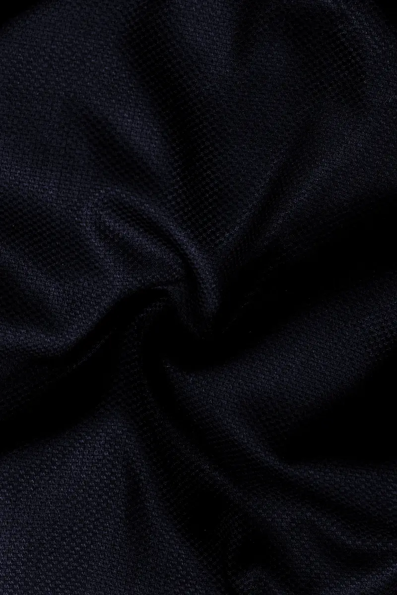 Indigo Prestige-French Navy Textured Wool Rich Nehru Jacket 3