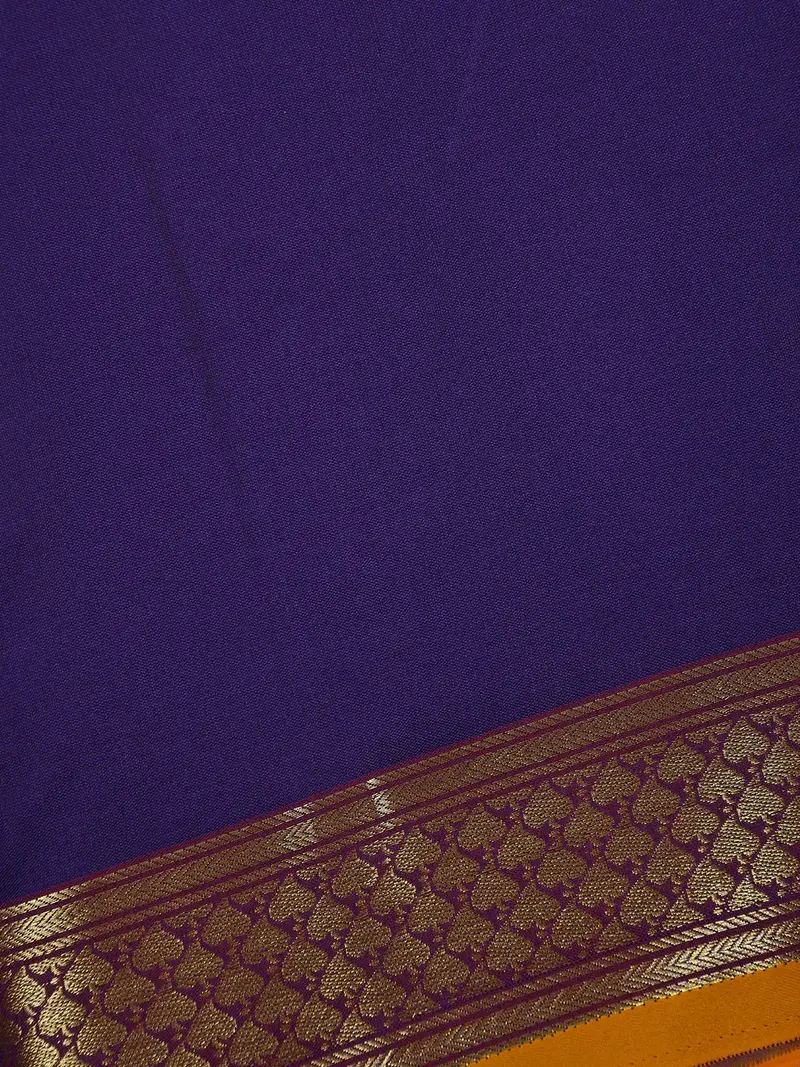 Ink Blue Solid Design Soft Silk Saree 2
