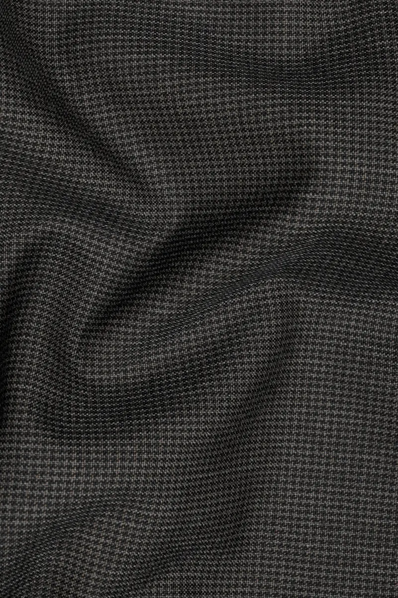 Iridium Brown Micro Checkered Wool Blend Pant 3