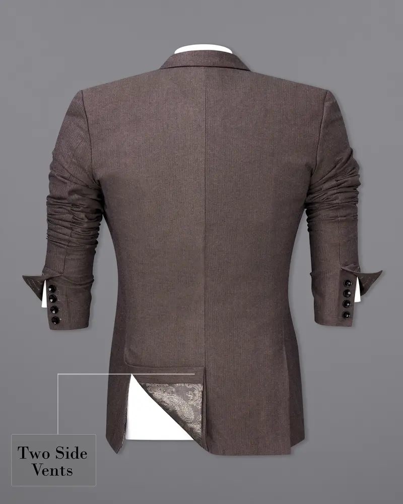 Iridium Brown Premium Cotton Designer Suit With Functional Belt Fastening 12