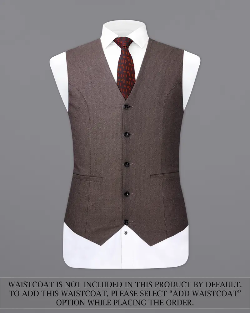 Iridium Brown Premium Cotton Designer Suit With Functional Belt Fastening 17