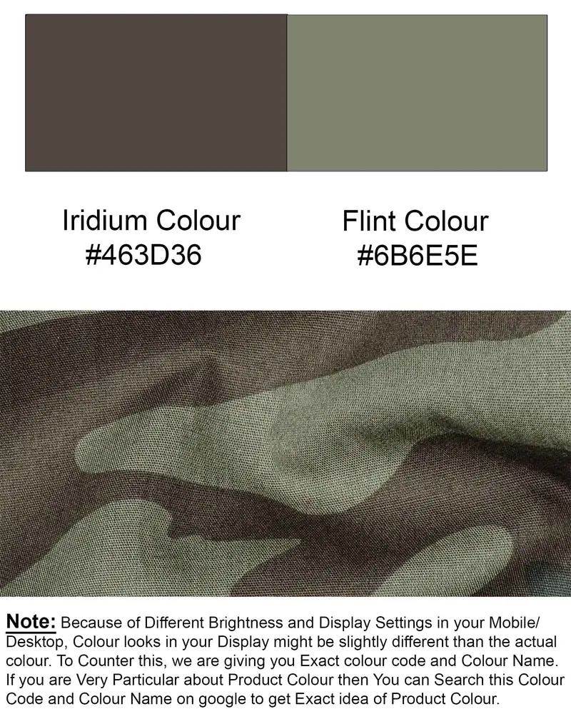 Iridium Brown With Flint Green Camouflage Premium Cotton Shirt 9