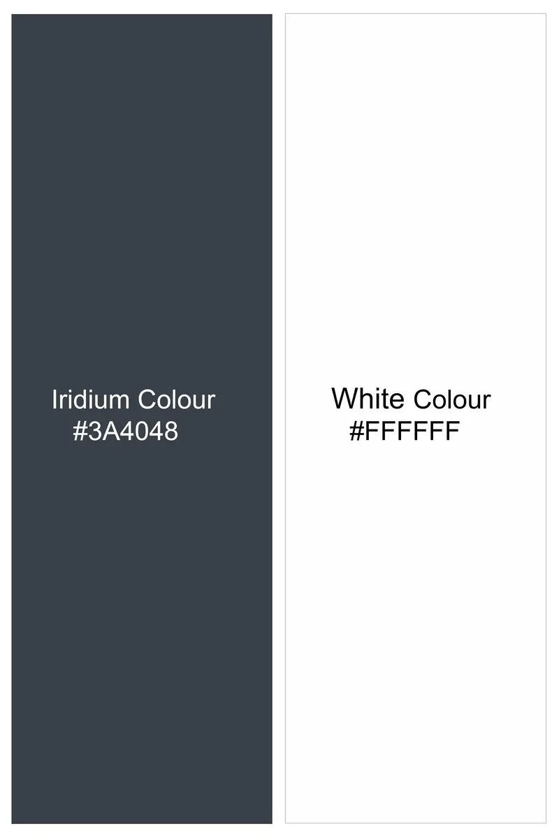 Iridium Gray And Bright White Twill Striped Cotton Shirt 8