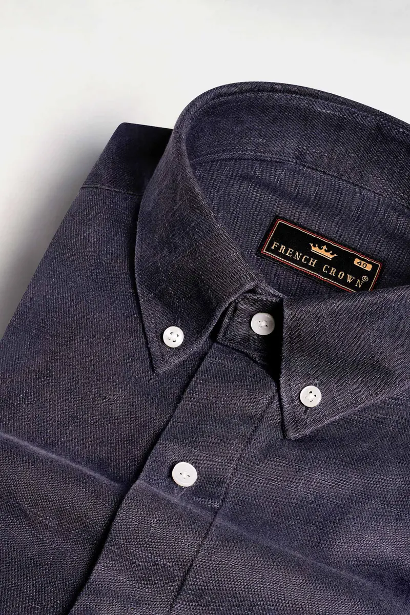 Iridium Gray Chambray Button Down Shirt 1