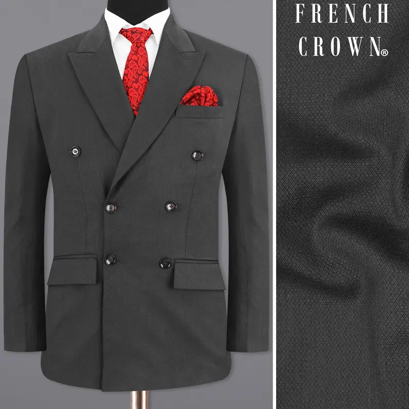 Iridium Gray Double Breasted Blazer 1