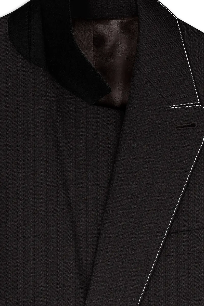Iridium Gray Hand Stitched Lapels Wool Rich Double Breasted Designer Blazer 4