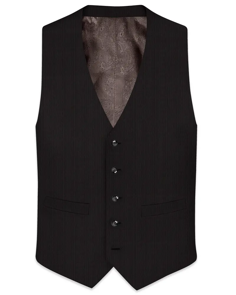 Iridium Gray Hand Stitched Lapels Wool Rich Waistcoat 1