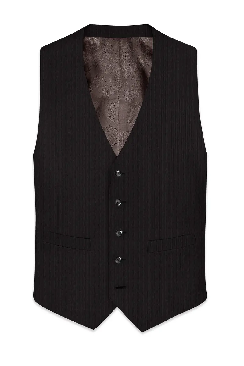 Iridium Gray Hand Stitched Lapels Wool Rich Waistcoat 2