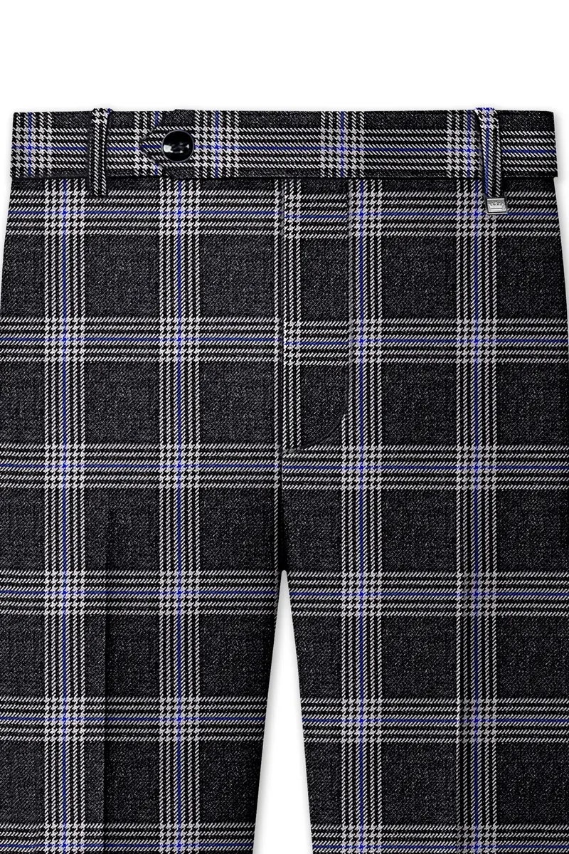 Iridium Gray Plaid Tweed Double Breasted Suit 12