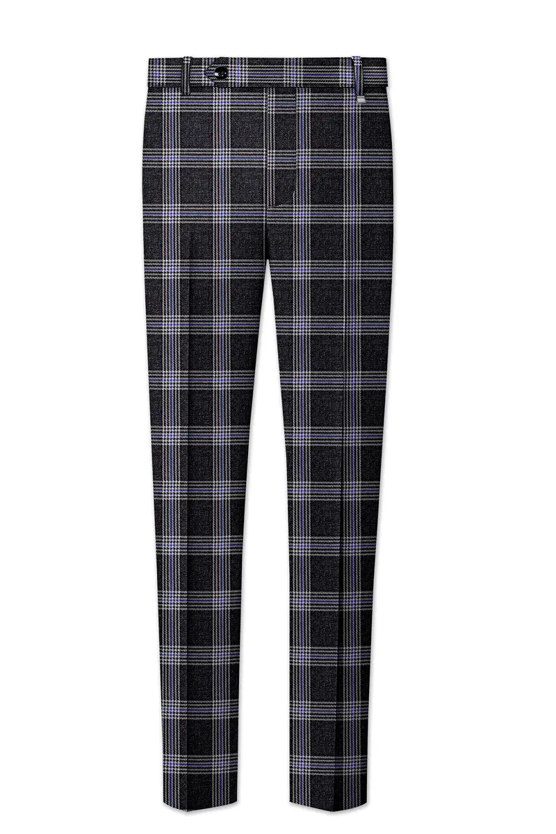 Iridium Gray Plaid Tweed Double Breasted Suit 13