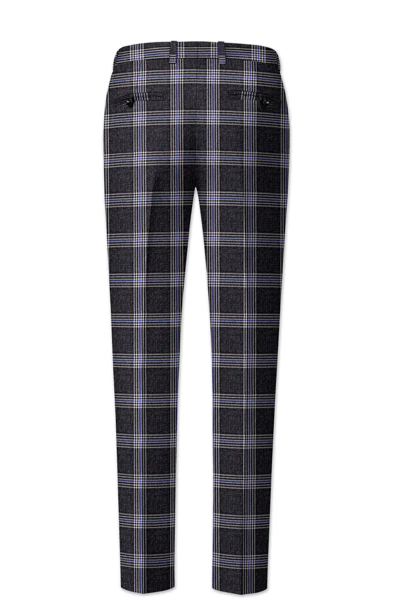 Iridium Gray Plaid Tweed Double Breasted Suit 14
