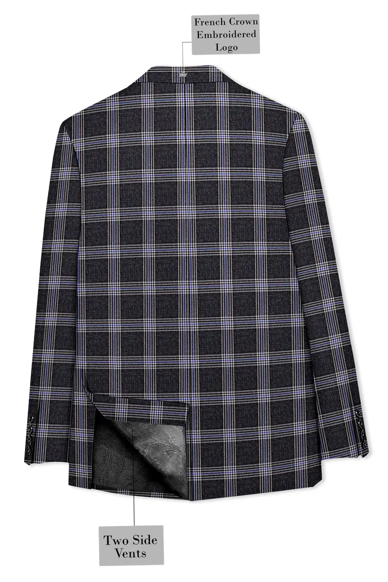 Iridium Gray Plaid Tweed Double Breasted Suit 9