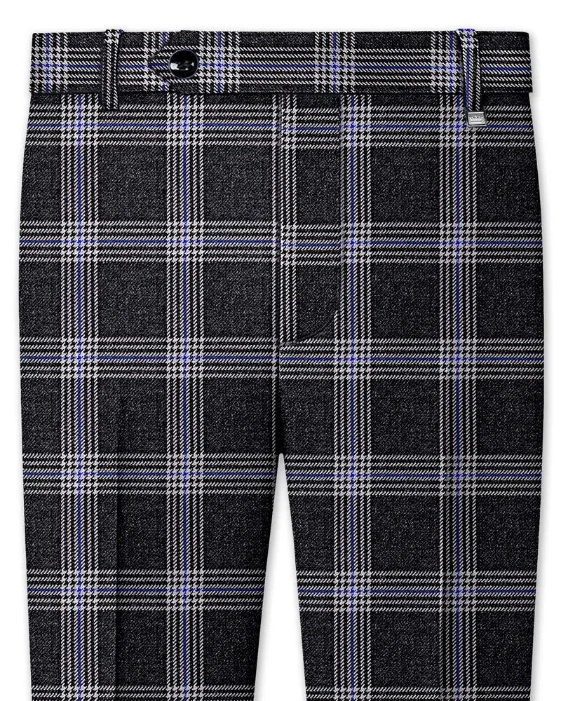 Iridium Gray Plaid Tweed Pant 1