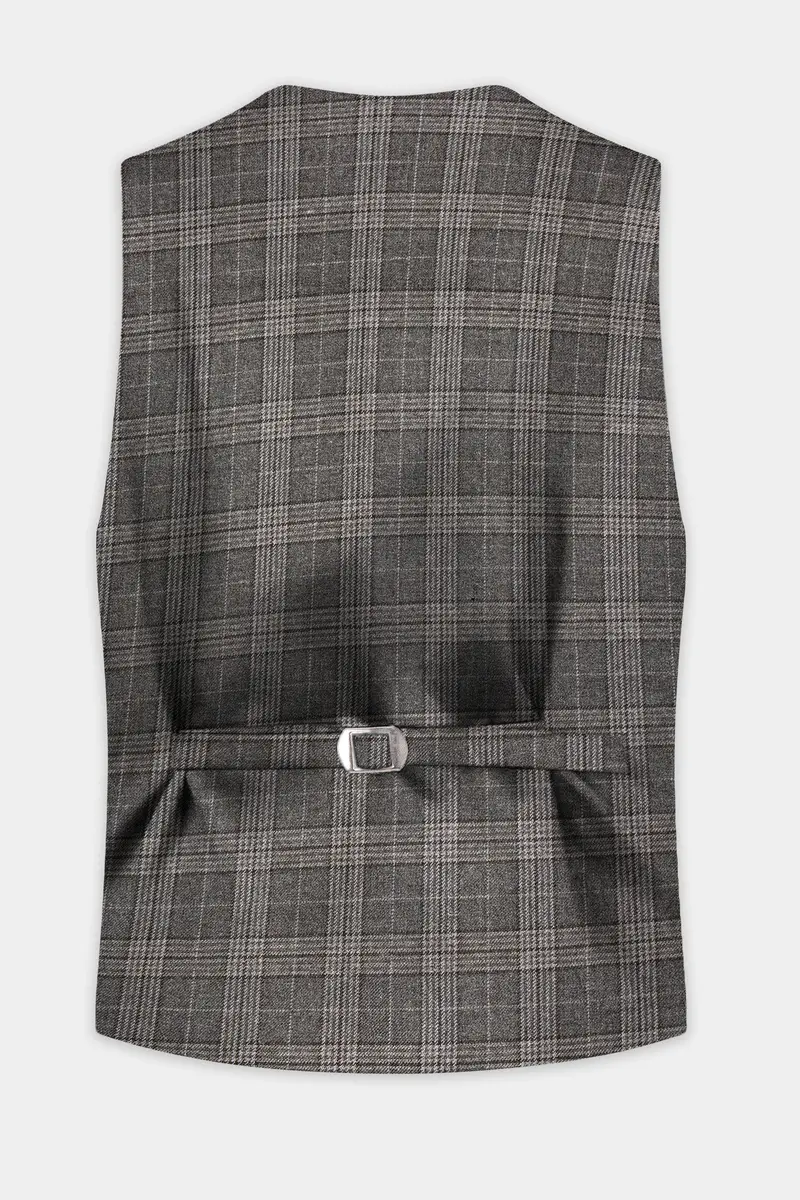 Iridium Gray Plaid Tweed Waistcoat 4