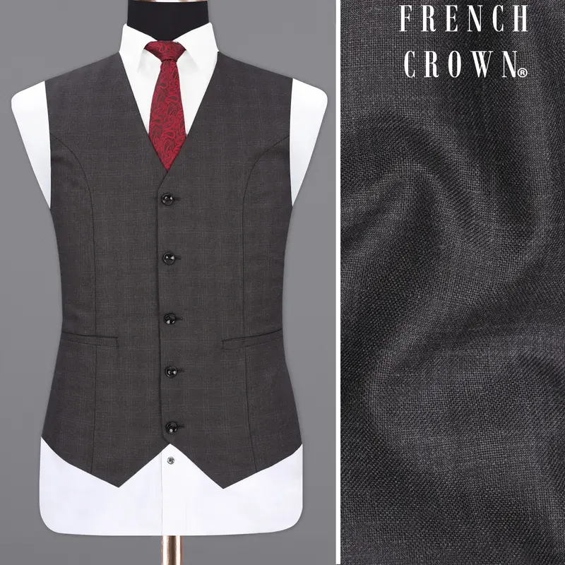 Iridium Gray Plaid Waistcoat 1