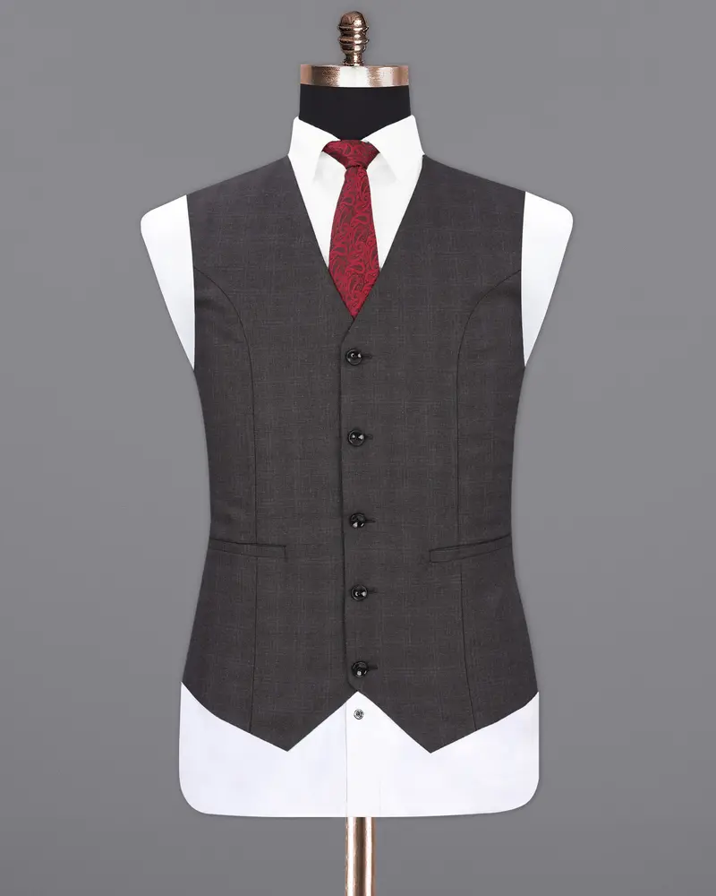 Iridium Gray Plaid Waistcoat 2