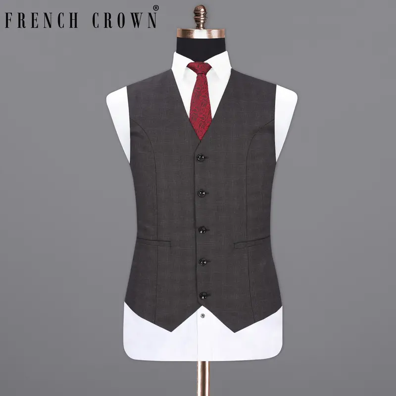 Iridium Gray Plaid Waistcoat 7