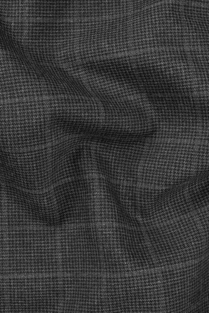 Iridium Gray Plaid Wool Blend Single Breasted Blazer 3