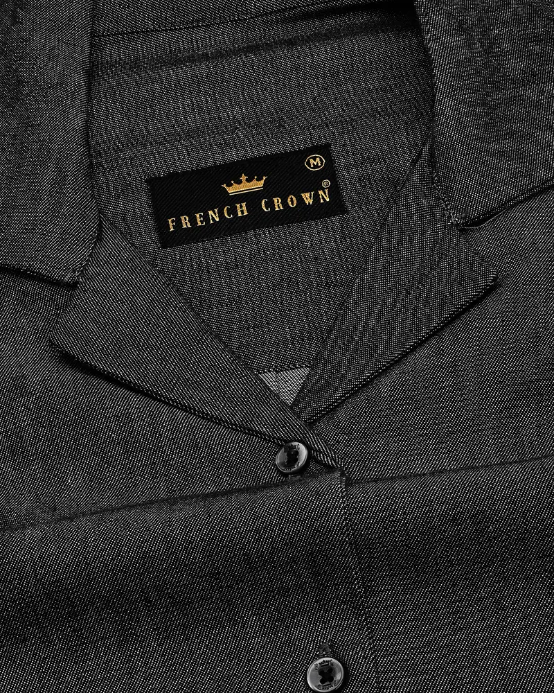 Iridium Gray Premium Cotton Denim Shirt 4