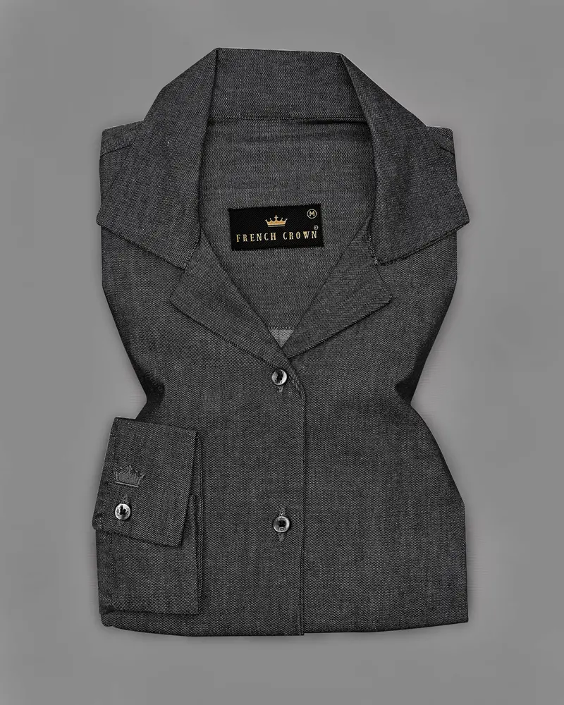 Iridium Gray Premium Cotton Denim Shirt 5