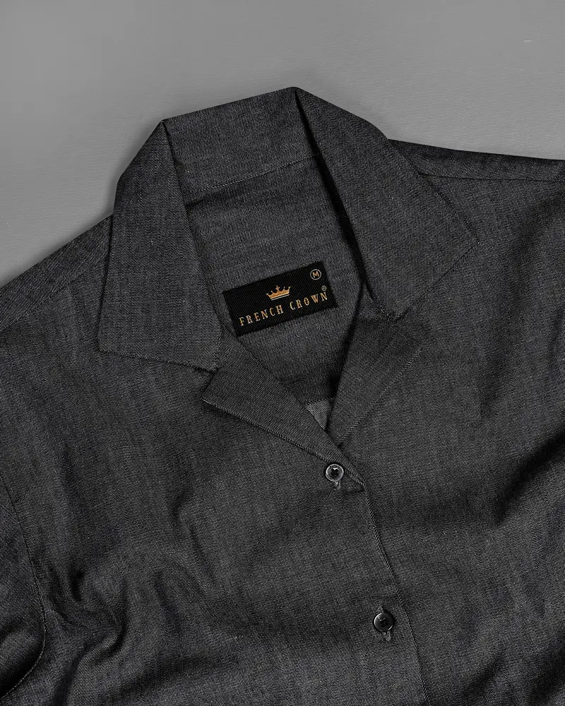 Iridium Gray Premium Cotton Denim Shirt 6