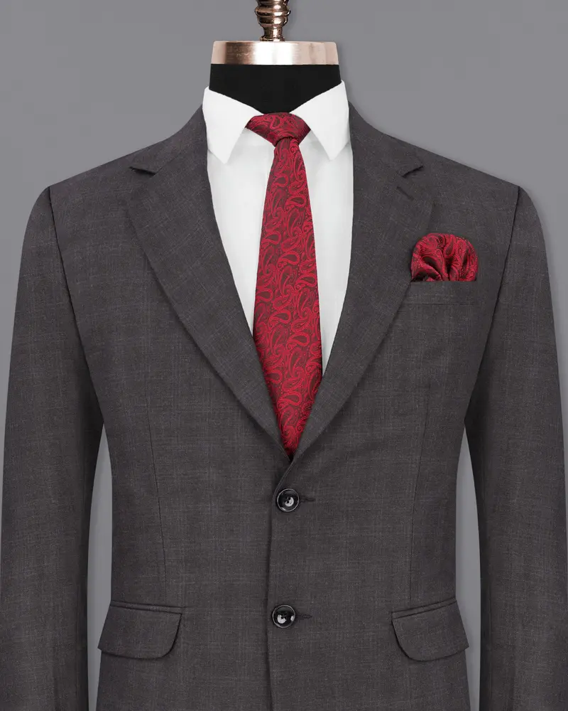 Iridium Gray Subtle Plaid Single Breasted Blazer 2