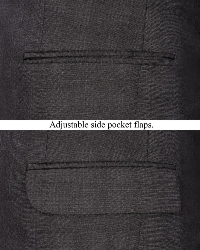 Iridium Gray Subtle Plaid Single Breasted Blazer 5