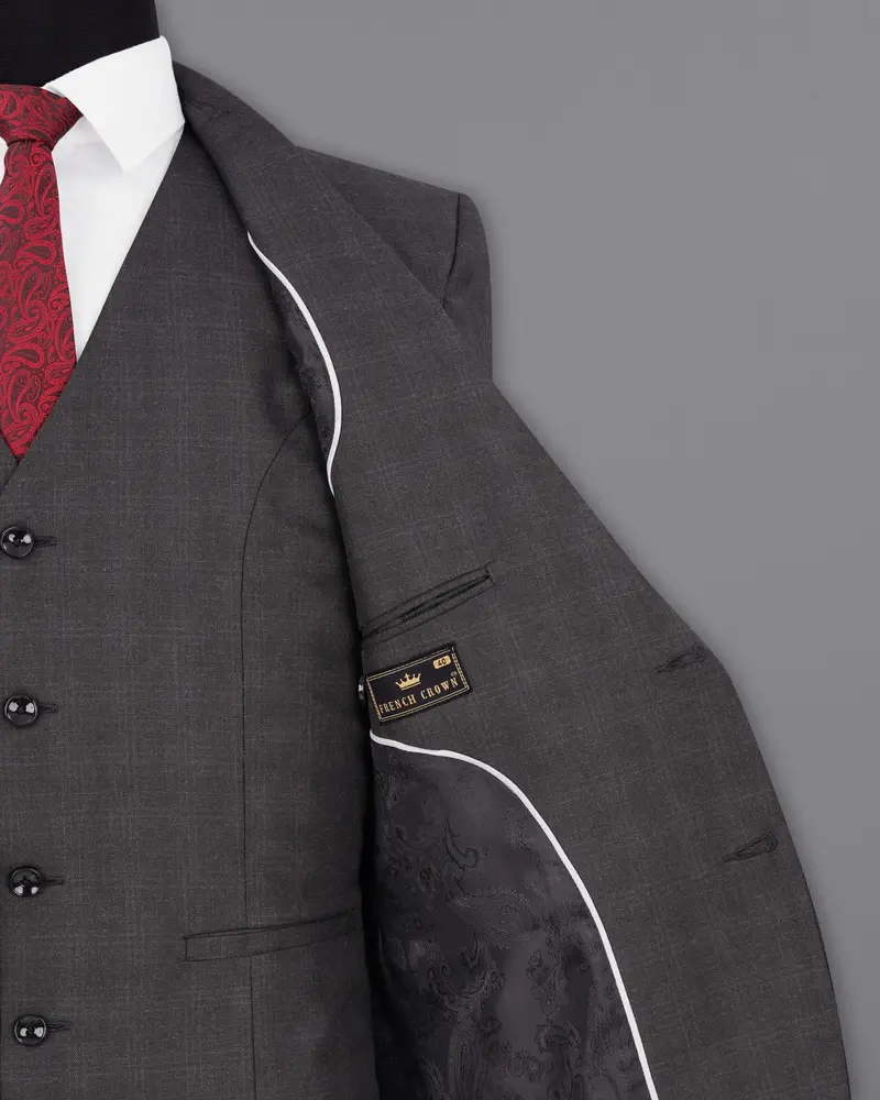 Iridium Gray Subtle Plaid Single Breasted Blazer 7