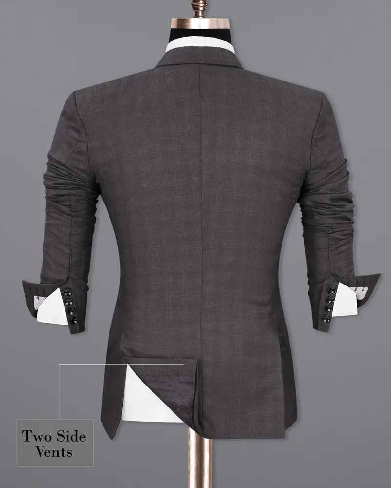 Iridium Gray Subtle Plaid Single Breasted Blazer 9