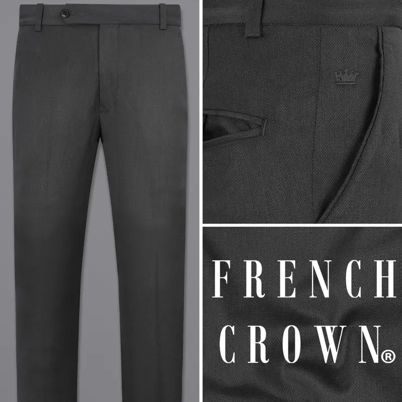 Iridium Gray Textured Pant 1