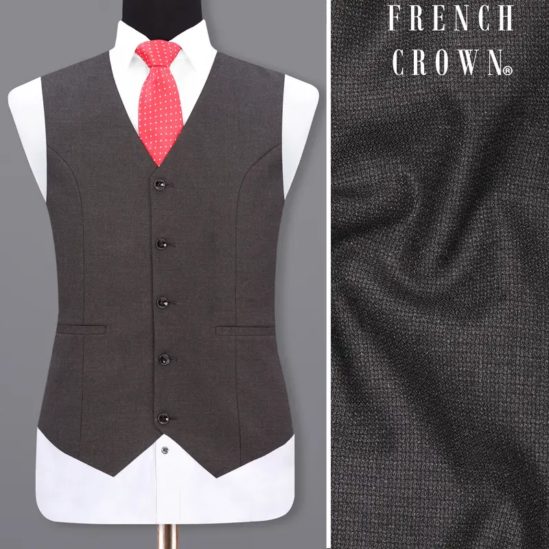 Iridium Gray Textured Waistcoat 1