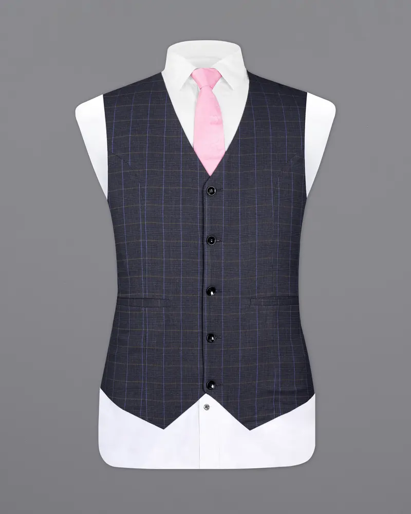 Iridium Gray Windowpane Waistcoat 2