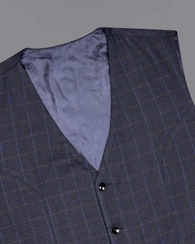 Iridium Gray Windowpane Waistcoat 4