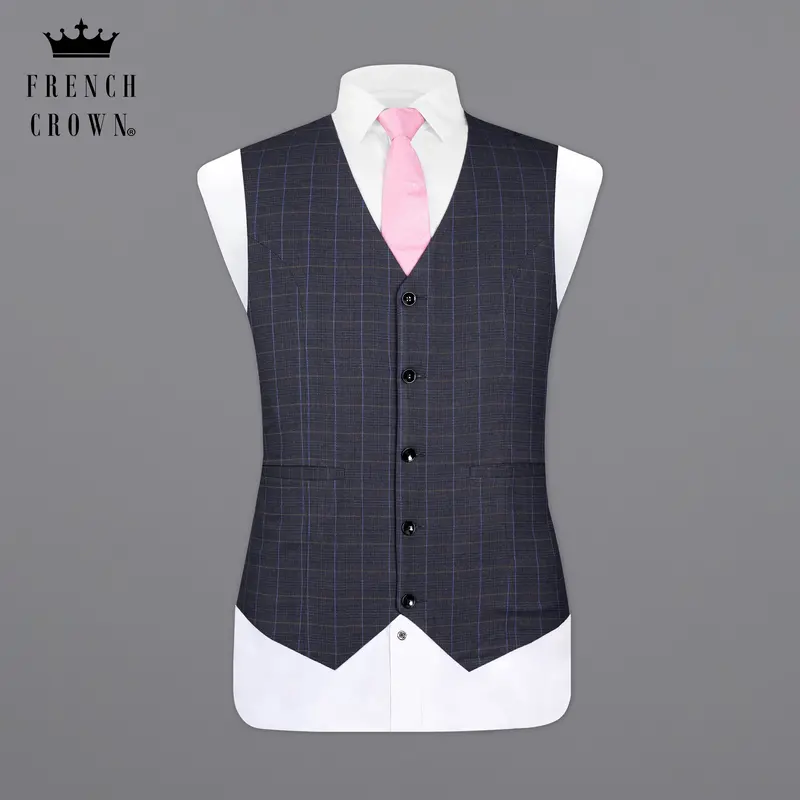 Iridium Gray Windowpane Waistcoat 7