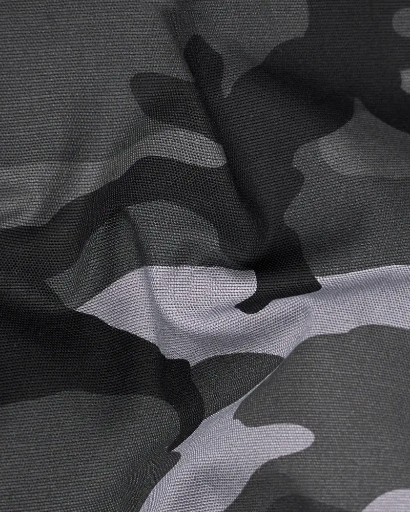 Iridium Gray With Jade Black Camouflage Royal Oxford Designer Shirt 2