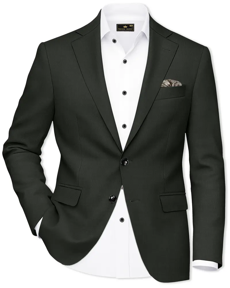 Iridium Green Single-Breasted Blazer 1