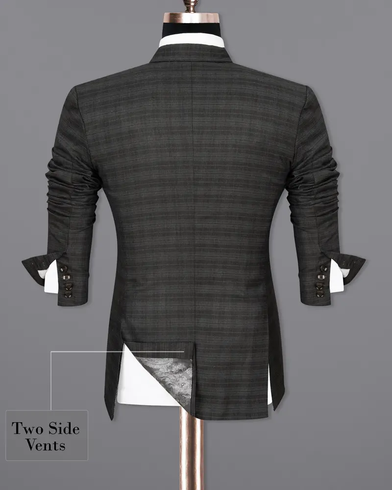 Iridium Grey Subtle Plaid Double Breasted Blazer 9