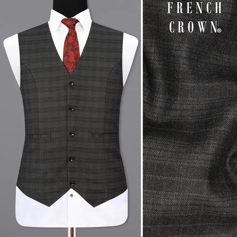 Iridium Grey Subtle Plaid Waistcoat 1