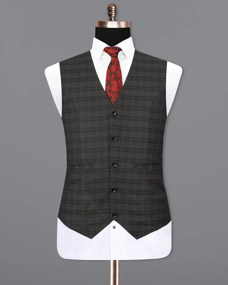 Iridium Grey Subtle Plaid Waistcoat 2