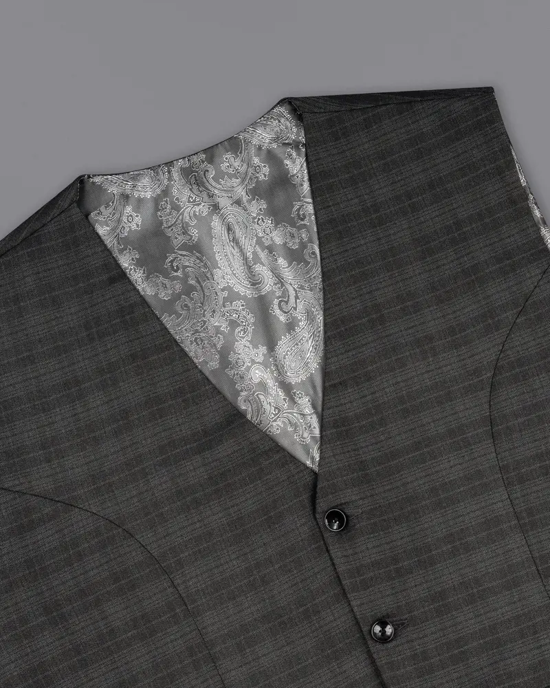 Iridium Grey Subtle Plaid Waistcoat 4