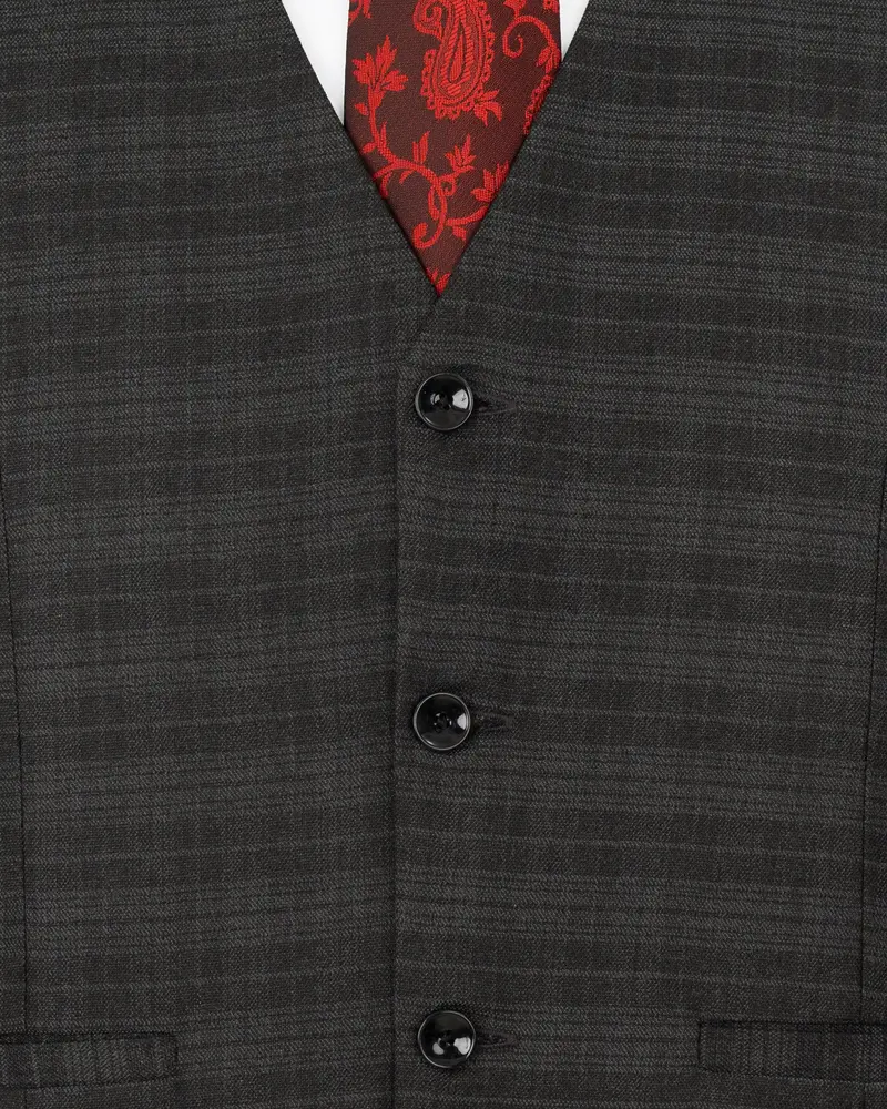 Iridium Grey Subtle Plaid Waistcoat 5
