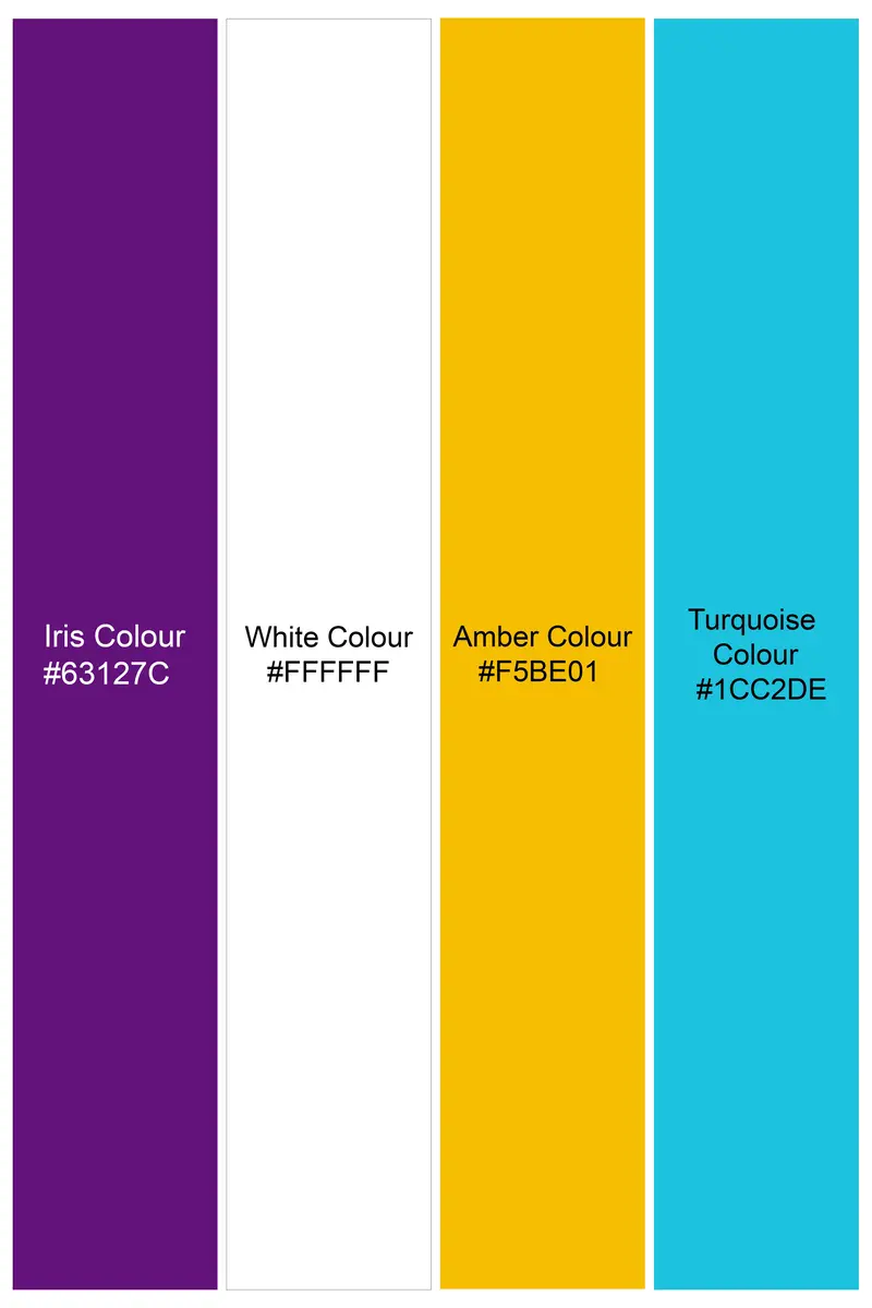 Iris Purple And White Multicolour Ditsy Printed Premium Tencel Shorts 7