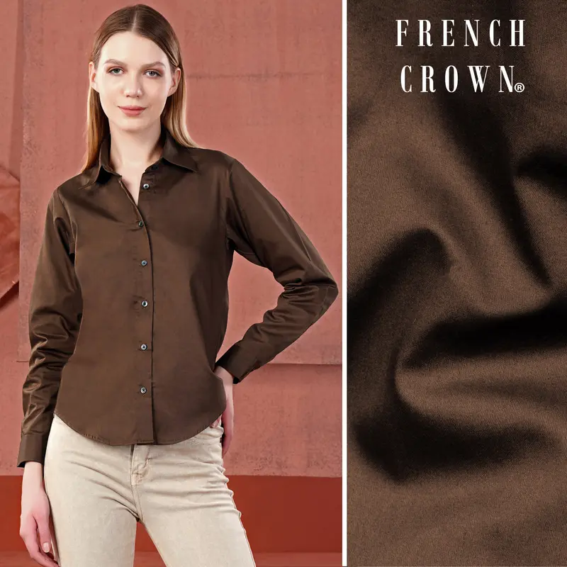 Iroko Brown Premium Cotton Shirt 1