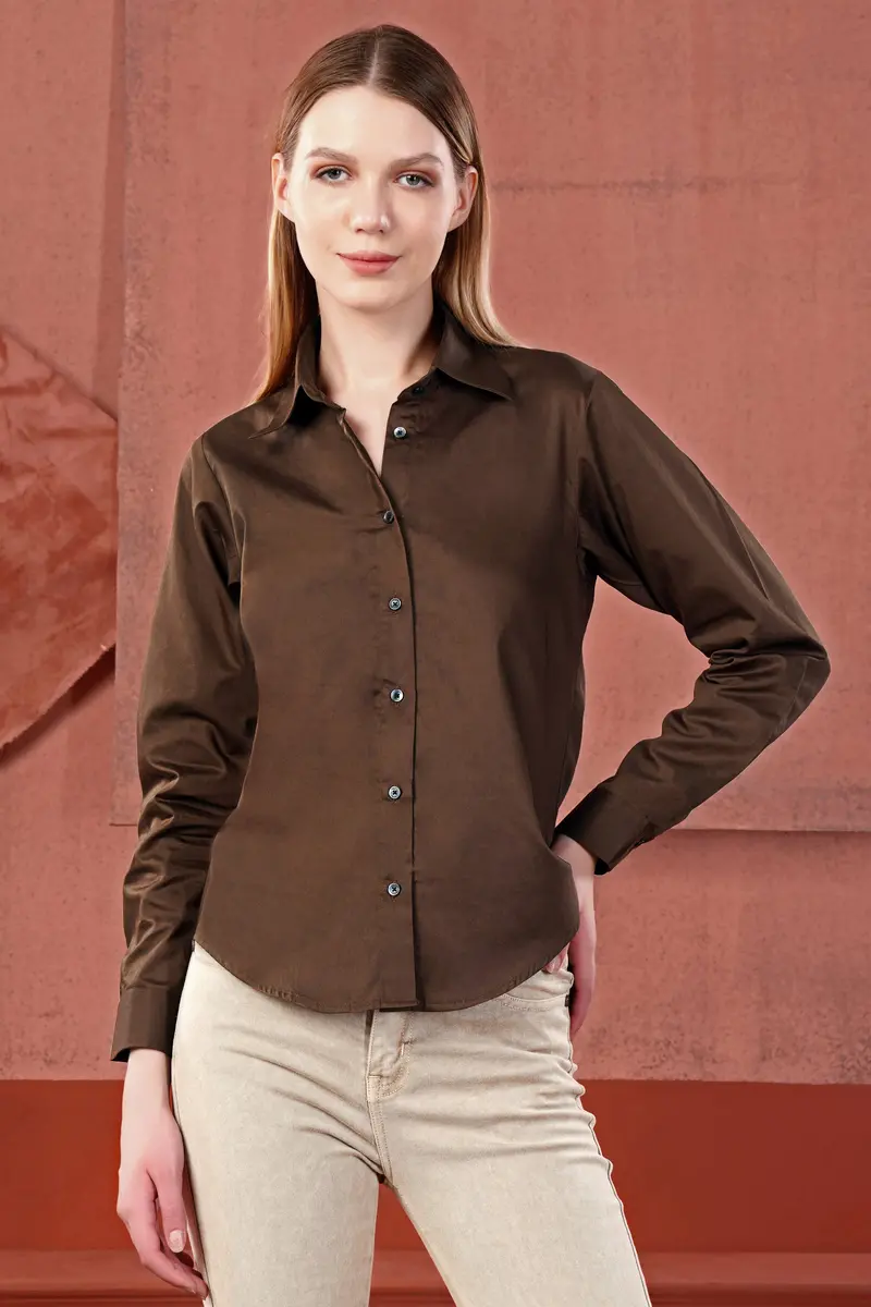 Iroko Brown Premium Cotton Shirt 2