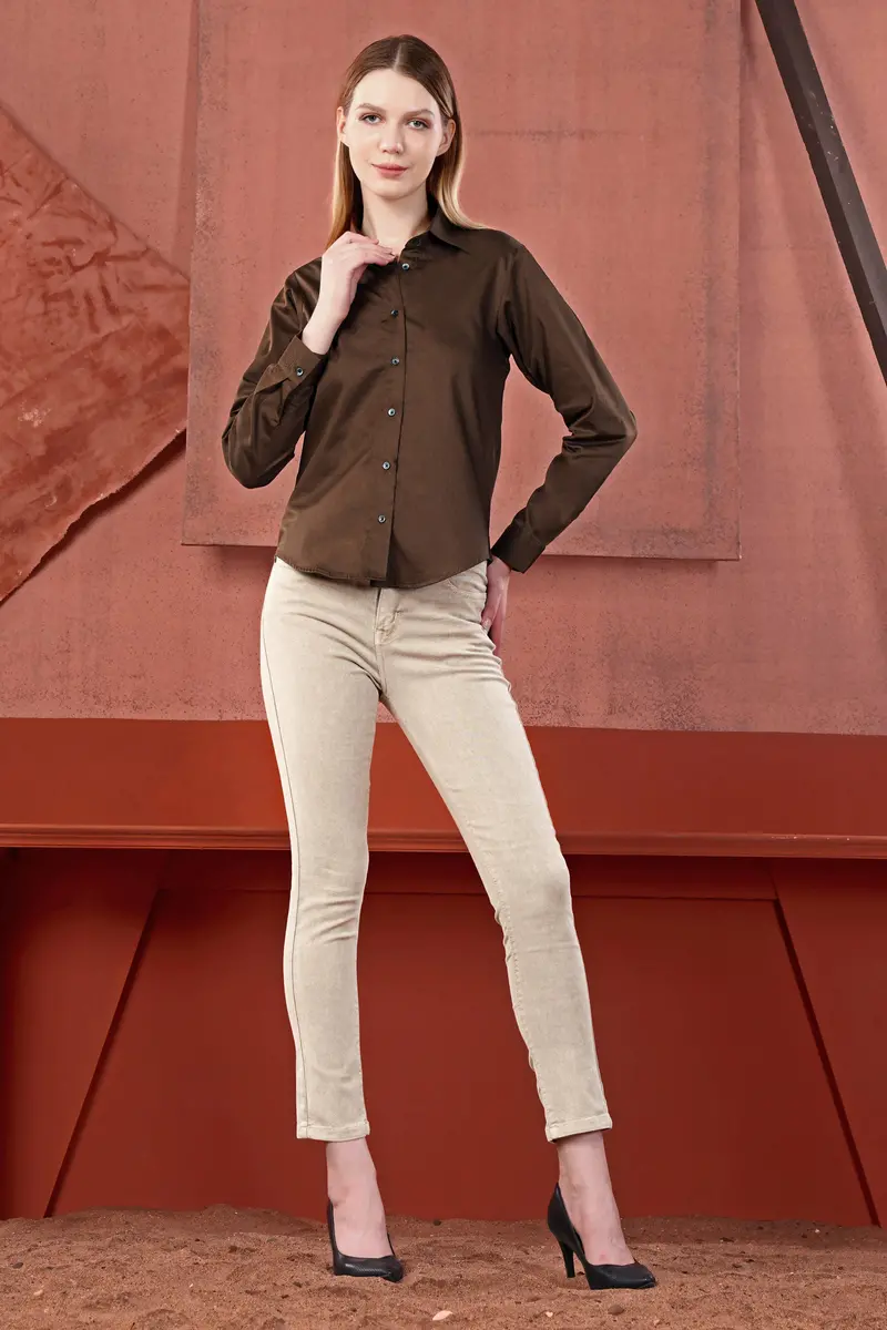 Iroko Brown Premium Cotton Shirt 5